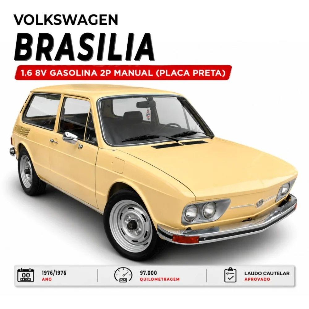 VW - VolksWagen BRASILIA 1.6 8V GASOLINA 2P MANUAL