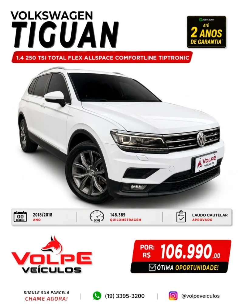 VW - VolksWagen TIGUAN Allspac Comf 250 TSI 1.4 Flex